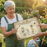 Personalised Duck Family Retro Garden Metal Sign with Name and Text Garden Decoration Mother's Day Birthday Gift for Grandma Mom