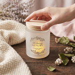 Personalized In Loving Memory Floral Wreath Design LED Candle Jar with Text Memorial Gift for Loss of Loved One