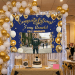 Personalized Congratulations Balloon Photo Banner with Name and Year Party Backdrop Decor Graduation Gift for Graduates