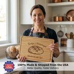 Personalized Engraved Name Sourdough Handmade with Love Charcuterie Cutting Board with Juice Groove Kitchen Decor Made in USA Birthday Gift for Bakers