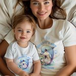 Gepersonaliseerd Fantasie Eenhoorn Klassiek Winnie de Poeh 100% Katoenen T-shirt Baby Rompertje met Naam Verjaardag 1e Moederdagcadeau voor Baby Moeder
