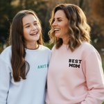 Sweatshirt personnalisé avec nom et titre Cadeau d'anniversaire de fête des mères pour maman grand-mère famille