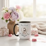 Personlig hjärtkrans söt mamma-barn djur keramisk kaffemugg med text och underlägg daglig användning första mors dag present till mamma