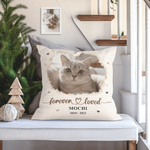 Personalized Forever Love Photo Soft Throw Pillow Cover with Name and Date Memory Sympathy Gift for Loss of Loved One
