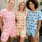 Personalized Multicolor Paw Print Lip 1-5 Face Photos Family Pajama Set Daily Wear Father's Day Mother's Day Birthday Gift for Man Woman