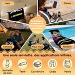 Serviette de plage personnalisée avec nom - Motif manette de jeu graffiti multicolore - Cadeau d'anniversaire pour fan de jeux vidéo