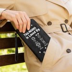 Personalised Cute Cartoon Kid Line Drawing PU Leather Wristlet Wallet with Title and Name Mother's Day Birthday Gift for Mom Grandma