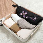 Personalized Dreamy Butterfly Birth Flower Hair Tools Travel Bag with Name Travel Essentials Birthday Gift for Women