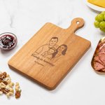 Tagliere per salumi con testo e impugnatura con foto incisa personalizzata Regalo di inaugurazione della casa per amici di famiglia