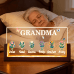 Personalised Butterflies 1-8 Birth Flowers Acrylic LED Night Light with Wooden Base and Name Home Decor Birthday Gift for Mother Grandmother