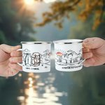 Tasse en acier inoxydable émaillée avec texte pour usage quotidien Cadeau d'anniversaire pour les randonneurs, les campeurs et les randonneurs.