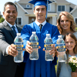 Personalised Congratulations Class of 2026 Water Bottle Label Sticker with Name and Year Graduation Party Gift for Graduates