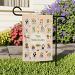 Personalized Cartoon Holy Saints of Heaven Guardian Garden Flag with Name Yard Porch Decor Birthday Children's Day Gift for Kids Christians