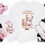 Gepersonaliseerd Fantasie Eenhoorn Klassiek Winnie de Poeh 100% Katoenen T-shirt Baby Rompertje met Naam Verjaardag 1e Moederdagcadeau voor Baby Moeder