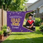 Personligt grattis till examen Fotobanner med namn och år Partybakgrund Dekorationsdekoration Examensgåva för nyutexaminerade