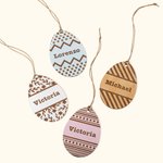 Plaque Œuf de Pâques en Bois Décoration Personnalisée avec Nom Gravé Cadeau de Pâques pour Enfant