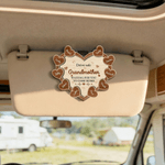 Personalised Drive Safe Heart Wooden Car Sun Visor Clip with 1-10 Names Titile Text Car Accessories Birthday Mother's Day Gift for Mom Family