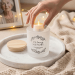 Personalized In Loving Memory Floral Wreath Design LED Candle Jar with Text Memorial Gift for Loss of Loved One