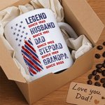 Personalised Stars & Stripes Legend Ceramic Mug with Name and Year Birthday Father's Day Anniversary Gift for Husband Dad Grandpa