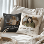 Personalized Forever Love Photo Soft Throw Pillow Cover with Name and Date Memory Sympathy Gift for Loss of Loved One