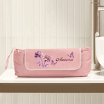 Personalized Dreamy Butterfly Birth Flower Hair Tools Travel Bag with Name Travel Essentials Birthday Gift for Women