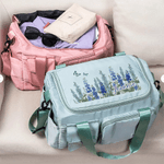 Personalized Birth Flower Multi-Compartment Large Travel Bag with Name and Shoulder Strap Travel Essential Birthday Gift for Women