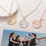 Gepersonaliseerde Ketting met Volleybalhanger en Naamgravure Sportief Sieraad Perfect als Verjaardagscadeau voor Volleybalfans Spelers of Coaches