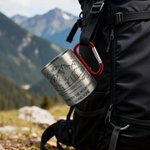 Tasse en acier inoxydable émaillée avec texte pour usage quotidien Cadeau d'anniversaire pour les randonneurs, les campeurs et les randonneurs.