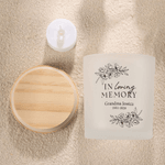 Personalized In Loving Memory Floral Wreath Design LED Candle Jar with Text Memorial Gift for Loss of Loved One