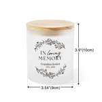 Personalized In Loving Memory Floral Wreath Design LED Candle Jar with Text Memorial Gift for Loss of Loved One
