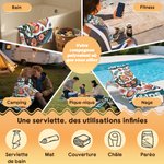 Serviette de plage à séchage rapide personnalisée avec nom - Style d'animal marin - Cadeau d'anniversaire pour les amis et la famille