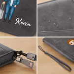 Personalizado Cartoon Cartera de cuero de la PU del titular del pasaporte con el nombre de viaje esencial regalo de cumpleaños para la familia amigos