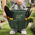 Personalised Leaf Flower Foldable Waterproof Gardening Bag with Name Birthday Retirement Mother's Day Father's Day Gift for Mother Father