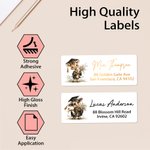 Personlig Graduation Cap Animal Vattentäta klistermärken med namn Returadressetikett Celebration Party Decor Graduation Ceremony Gift for Graduates