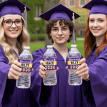 Personalised Congratulations Class of 2026 Water Bottle Label Sticker with Name and Year Graduation Party Gift for Graduates
