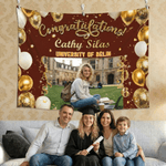 Personalized Congratulations Balloon Photo Banner with Name and Year Party Backdrop Decor Graduation Gift for Graduates