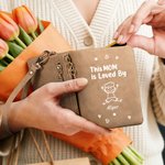 Personalised Cute Cartoon Kid Line Drawing PU Leather Wristlet Wallet with Title and Name Mother's Day Birthday Gift for Mom Grandma