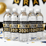 Personalised Congratulations Class of 2026 Water Bottle Label Sticker with Name and Year Graduation Party Gift for Graduates