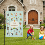 Personalized Cartoon Holy Saints of Heaven Guardian Garden Flag with Name Yard Porch Decor Birthday Children's Day Gift for Kids Christians