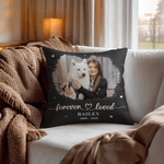 Personalized Forever Love Photo Soft Throw Pillow Cover with Name and Date Memory Sympathy Gift for Loss of Loved One