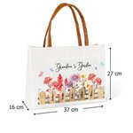 Sac en toile personnalisé avec titre 1-6 noms et fleurs de naissance - Cadeau d'anniversaire de fête des Mères pour femmes