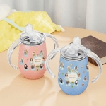 Tasse à bec isotherme 10 oz avec nom Baptême catholique Prière Utilisation quotidienne Cadeau pour enfant en bas âge