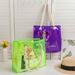 Personalizado 2 Estilos Nacimiento Flor Holográfico Transparente Bolsa Tote con Nombre Playa Accesorios Diario Despedida de Soltera Regalo de Navidad para Novias Mujeres