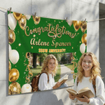 Personalized Congratulations Balloon Photo Banner with Name and Year Party Backdrop Decor Graduation Gift for Graduates