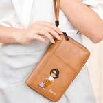 Personalizado Cartoon Cartera de cuero de la PU del titular del pasaporte con el nombre de viaje esencial regalo de cumpleaños para la familia amigos