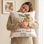 Personalized Forever Love Photo Soft Throw Pillow Cover with Name and Date Memory Sympathy Gift for Loss of Loved One