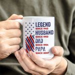 Personalised Stars & Stripes Legend Ceramic Mug with Name and Year Birthday Father's Day Anniversary Gift for Husband Dad Grandpa