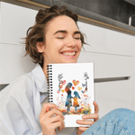 Personlig mamma och dotter Silhouette Spiral Notebook med namninspelning Tillbehör Födelsedag Mors dag Present till mamma