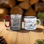 Tasse en acier inoxydable émaillée avec texte pour usage quotidien Cadeau d'anniversaire pour les randonneurs, les campeurs et les randonneurs.