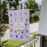 Personalized Cartoon Holy Saints of Heaven Guardian Garden Flag with Name Yard Porch Decor Birthday Children's Day Gift for Kids Christians